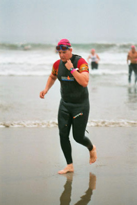 Dan Exiting Water At LA Triathlon