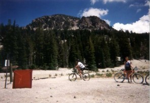 Kevin riding down the mountain
